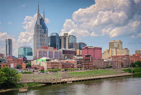 Nashville Skyline From The John Seigenthaler Pedestrian Bridge