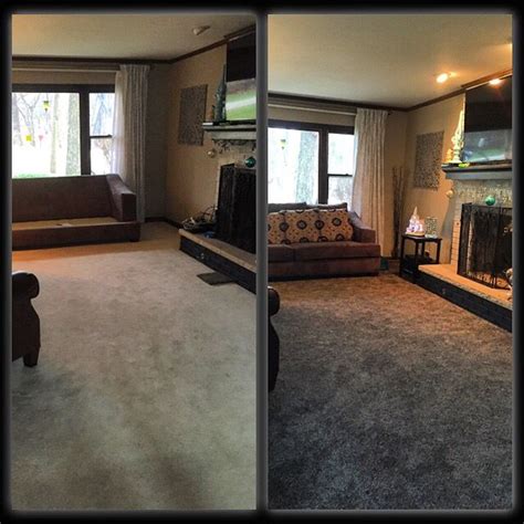 Click the image for larger image size and more details. Before- white carpet After- dark flecked, kid/pet friendly ...