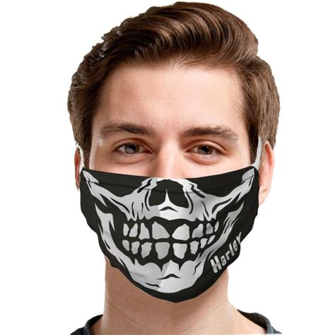 Smiling Skull Personalized Face Mask Custom Safety Apparel