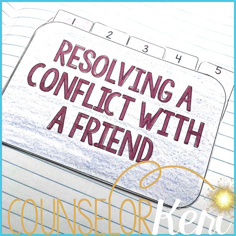 Conflict Resolution Activity Classroom Guidance Lesson For Resolving