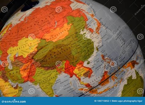 Globe Russia And China Stock Photo Image Of Laptop 100715852