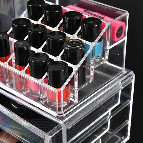 10 Drawers Clear Acrylic Boxes Cosmetic Makeup Organizer Jewellery