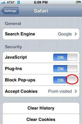 You can disable or allow popups on any iphone/ipad model. How do I disable the Safari pop up blocker on my iPhone or ...
