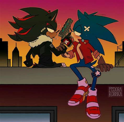 ↪imágenes ꜱʜᴀᴅᴏɴɪᴄ 🖤💕 Sonic And Shadow Hedgehog Art Sonic Fan Art
