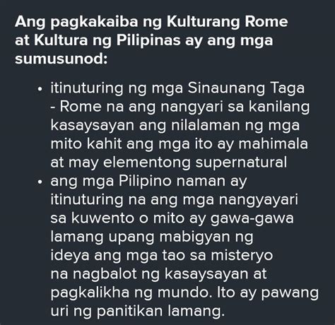 Paghambingin Ang Kultura Ng Mga Pilipino At Kultura Ng Mga Romano Gamit