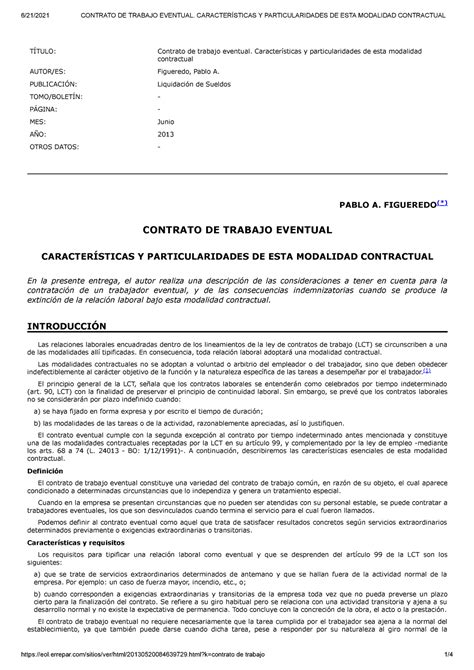 Contrato eventual Caracteristicas TÍTULO de eventual Características y particularidades de