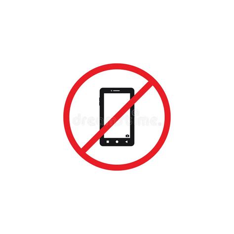 No Phone Logo Template Cellphone Use Prohibition Icon Vector Silent