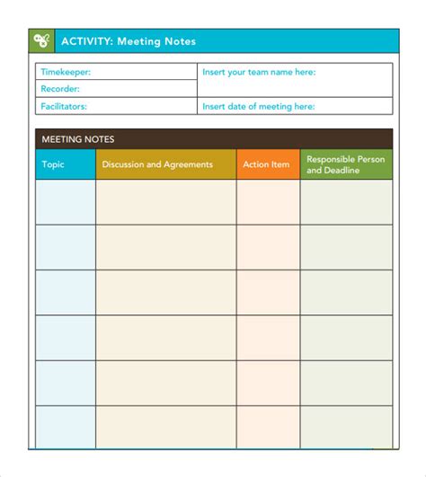Meeting Action Items Template