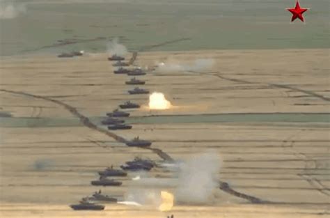 Watch A Russian Tank Battalion In Full Attack