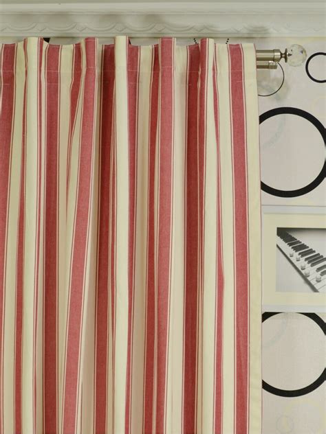 Moonbay Narrow Stripe Back Tab Cotton Extra Long Curtains 108 120