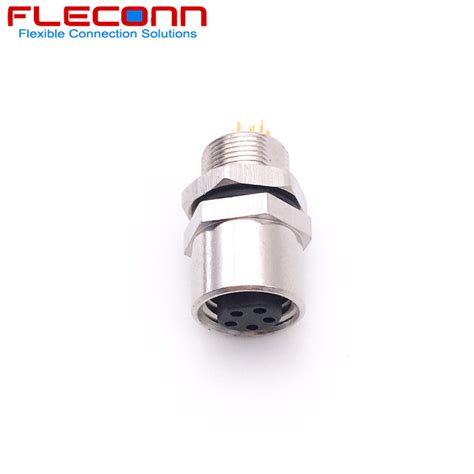 M8 5 Pin Female Panel Mount Connector Ip67 Waterproof Rating
