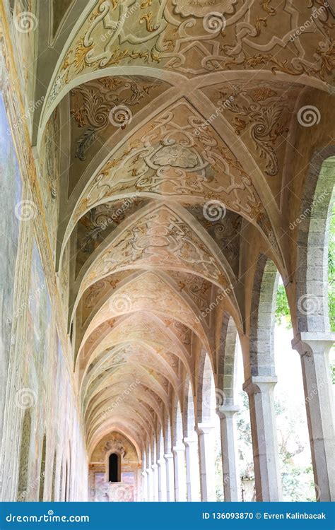 cloister garden of the santa chiara monastery in naples italy editorial image image of