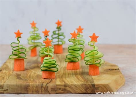 Spend an afternoon making one of these fun christmas cookies for kids. Easy Cucumber Christmas Trees - Healthy Christmas Party Food for Kids
