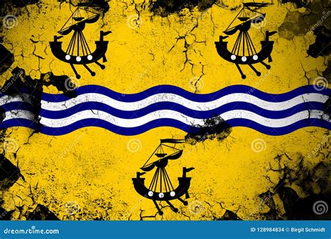 Western Isles Council Rusty And Grunge Flag Illustration Stock