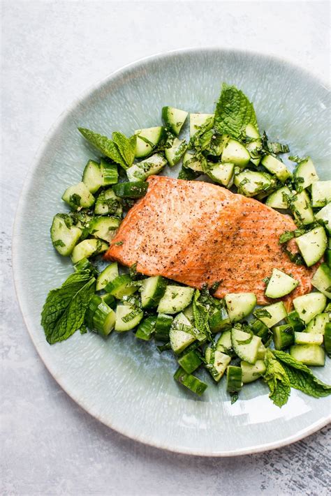 This Healthy Baked Salmon With Cucumber Mint Salsa Is A Quick Tasty