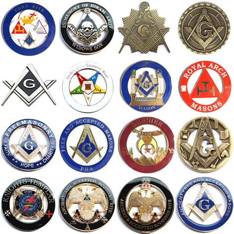 20pcs Masonic Car Emblem Mason Freemason Decorations Badges Bronze