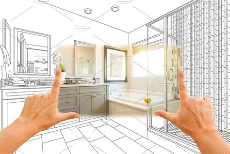 Hands Framing Bathroom Drawingphoto By Andy Dean Photography On