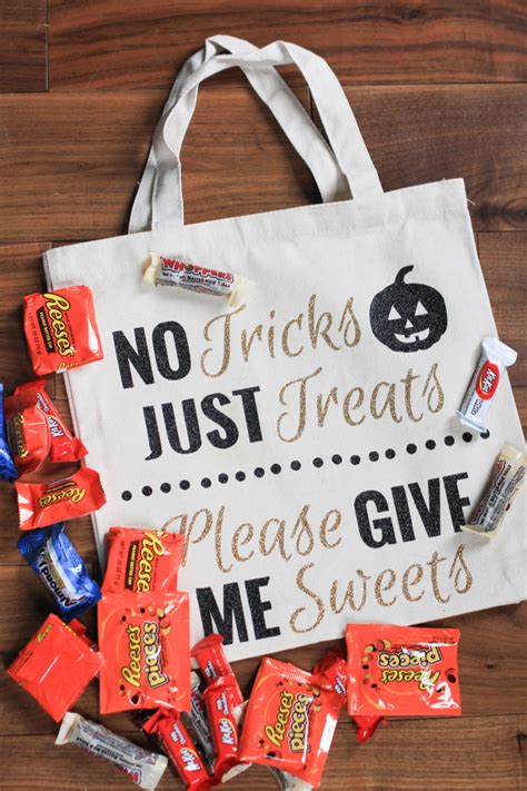 No Tricks Just Treats Diy Halloween Bag A Southern Mother