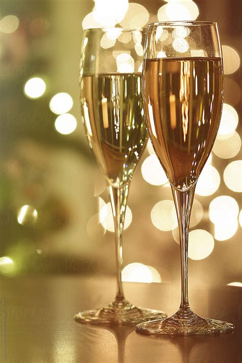 Two Glasses Of Champagne For The Holidays By Stocksy Contributor