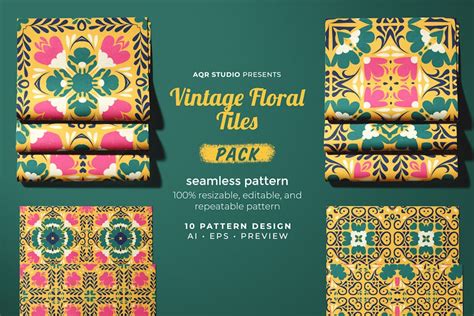 Vintage Floral Tiles Seamless Pattern By Aqrstudio On Envato Elements