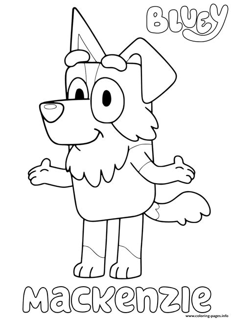 Mackenzie From Blueys Coloring Page Printable