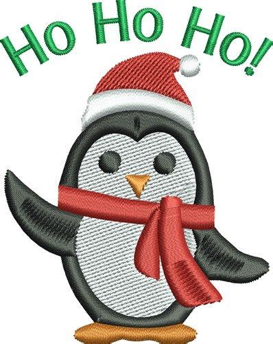 Christmas Penquin Ho Ho Ho Embroidery Design Machine Embroidery