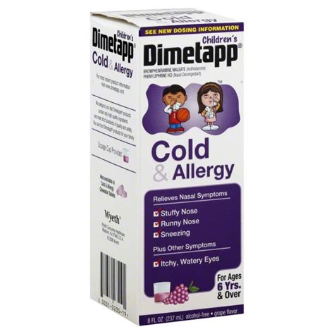 Dimetapp Childrens Cold And Allergy For Ages 6 Yrs And Over Grape