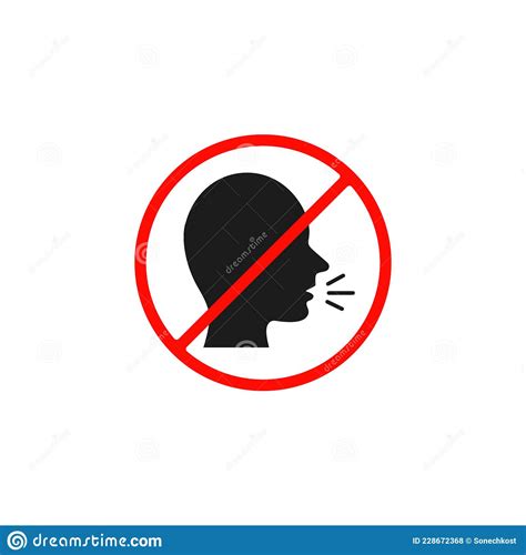 No Talking Sign Vector Isolated Simple Icon Stock Vector
