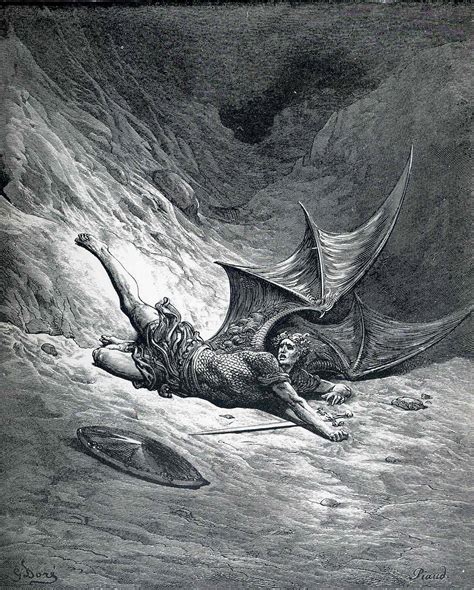 Satan Shown As The Fallen Angel After Having Been Smitten Gustave