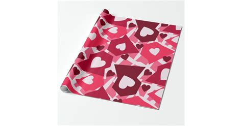 Pink And Red Hearts Valentines Day Wrapping Paper Zazzle