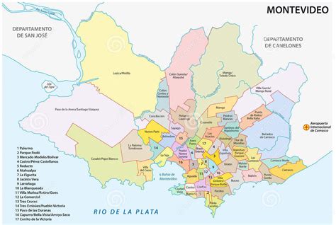 Mapa De Montevideo División En Barrios