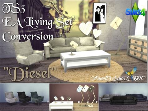 Annett S Sims 4 Welt Living Set Diesel Converted From Ts3 To Ts4