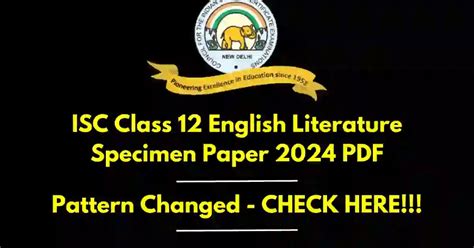 ISC Class 12 English Literature SOLVED Specimen Paper 2024 PDF
