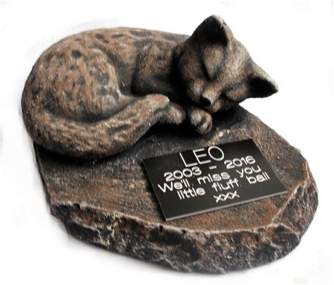 Classcast Larger Sleeping Cat Memorial Personalised Rock Stone Sympathy