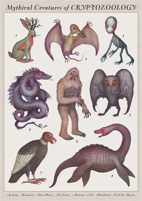 Mythical Creatures Of Cryptozoology Etsy