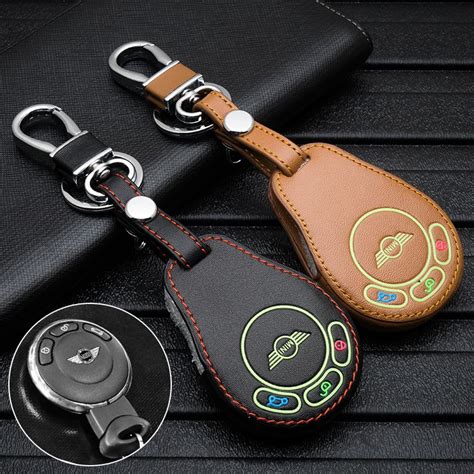 Luminous Leather Car Remote Key Case For Mini Cooper Wallet Holder