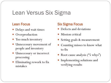 Ppt Lean Versus Six Sigma Powerpoint Presentation Free Download Id3832108