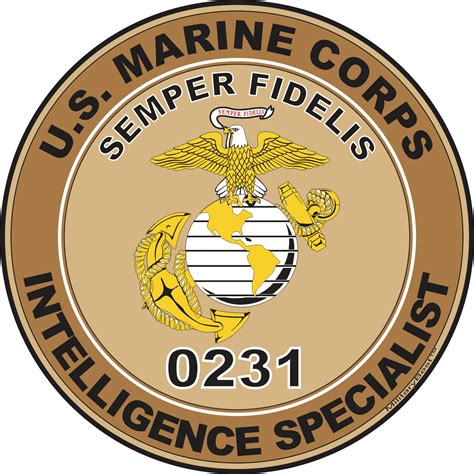 Usmc Mos 0231 Intelligence Specialist Decal 8 Desert Tan