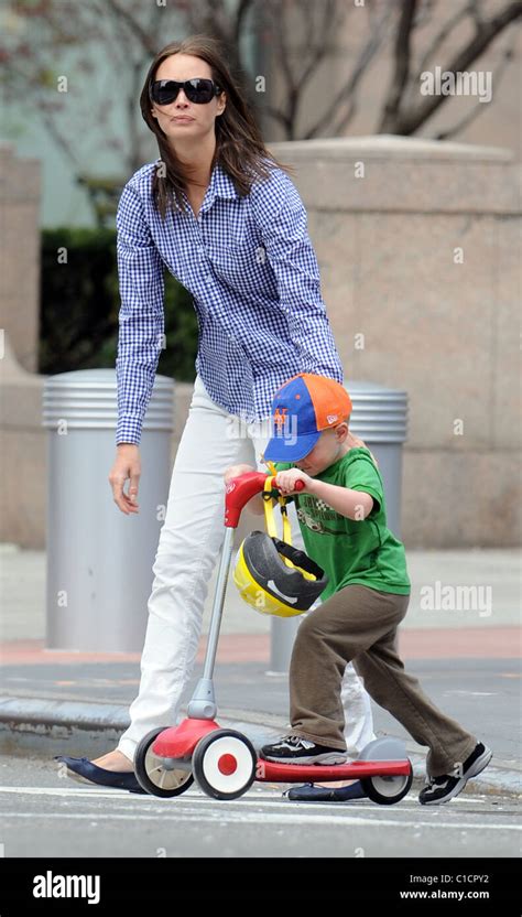 Christy Turlington With Her Son Finn Burns Enjoying The Warm Weather