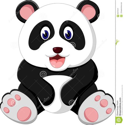 Cute Panda Cartoon Stock Vector Illustration Of Playful