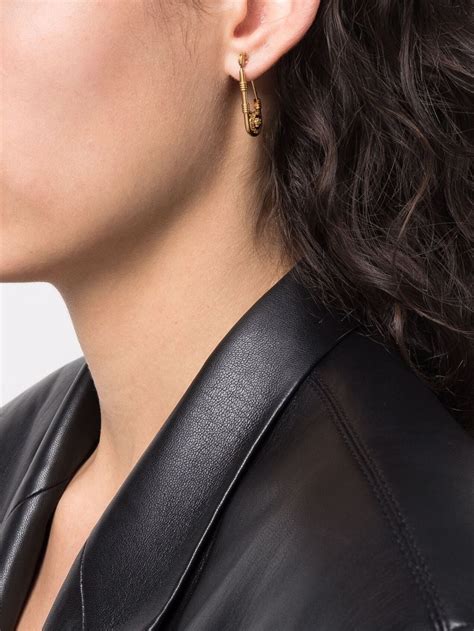 Versace Safety Pin Earrings Farfetch