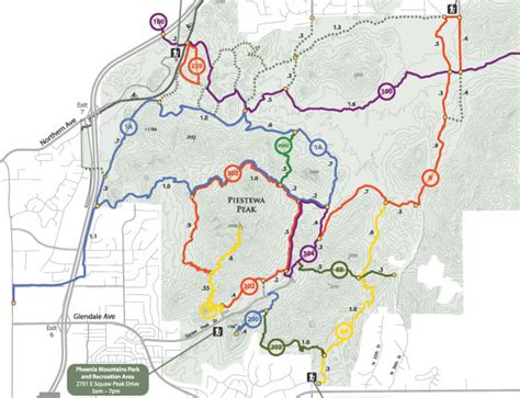 Map Of Phoenix Mountain Preserve Trails Including Piestewa Peak