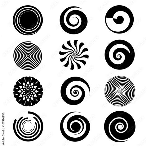 Vector Spiral Elements Spiral Swirl Icon Circular Twirl Spiral Circle