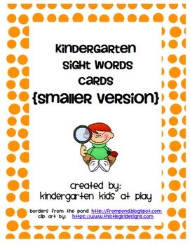This site is for teachers who want free printable each flashcard set comes with multiple versions, so teachers can customize each set to suit their. Freebie: Kindergarten Sight Words Flash Cards (Smaller Version)