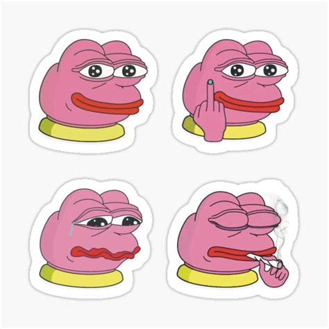Pink Pepe Twitch Emotes Pack 1 Sticker For Sale By 2beeprint Redbubble