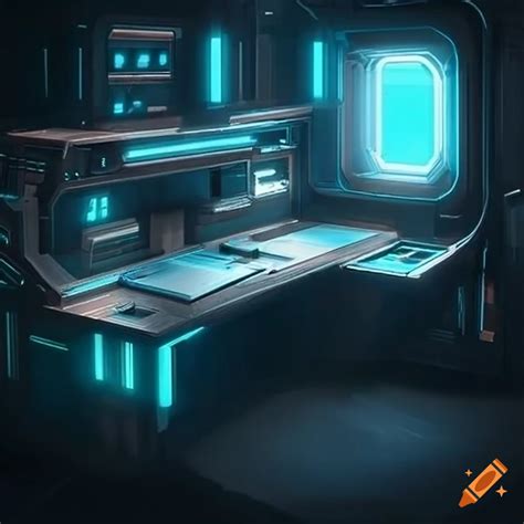 Futuristic Desk In A Sci Fi Setting On Craiyon