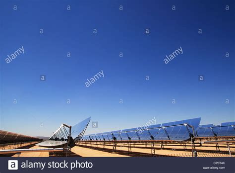 Concentrated Solar Thermal Electric Energy Plant Mirrors With Blue Sky