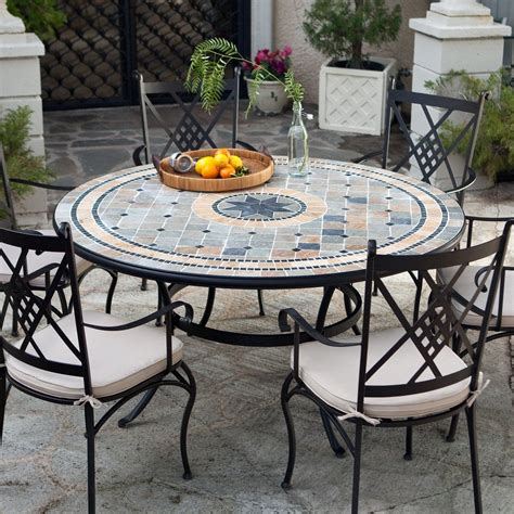Incredible Large Round Stone Garden Table Ideas
