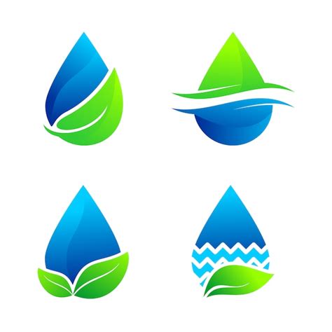 Conjunto De Agua Naturaleza Logo Vector Vector Premium