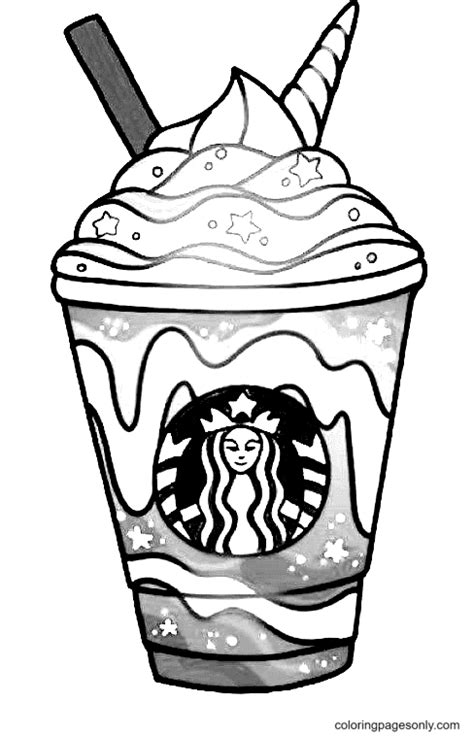 A Starbucks Coffee Cup Coloring Page Free Printable Coloring Pages